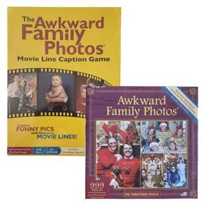 Awkward Family Photos Caption Game & 999 pcs Jigsaw Puzzle Set Christmas Holiday